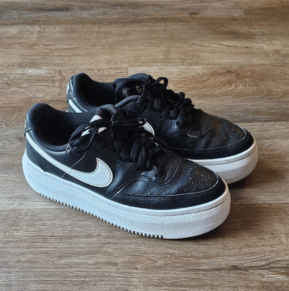 Nike Women’s Black and White Platform Sneakers